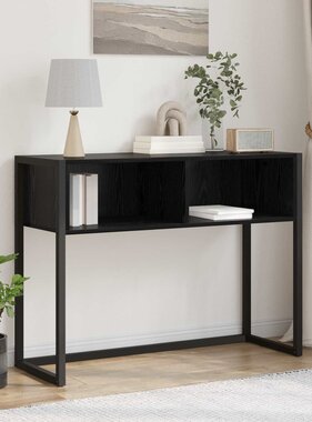 VidaXL Bijzettafel Zwart Eiken 100 x 36 x 75 cm Bewerkt hout