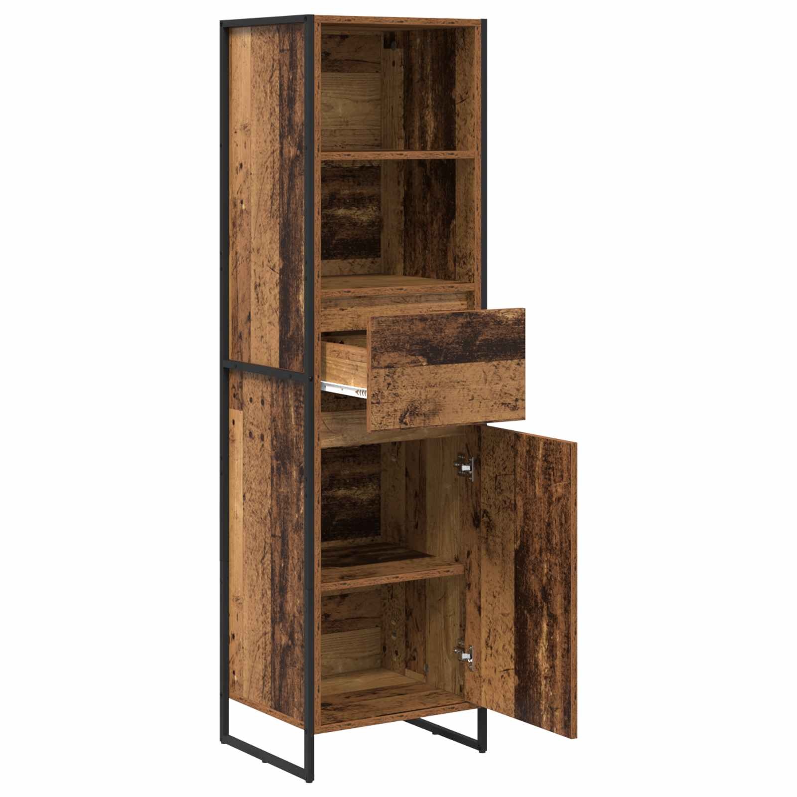 VidaXL Boekenkast met lade Oud Hout 43 x 36 x 150.5 cm Bewerkt hout