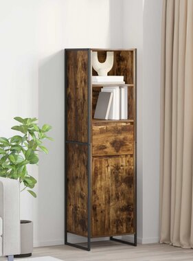 VidaXL Boekenkast met lade Rook Eik 43 x 36 x 150.5 cm Bewerkt hout
