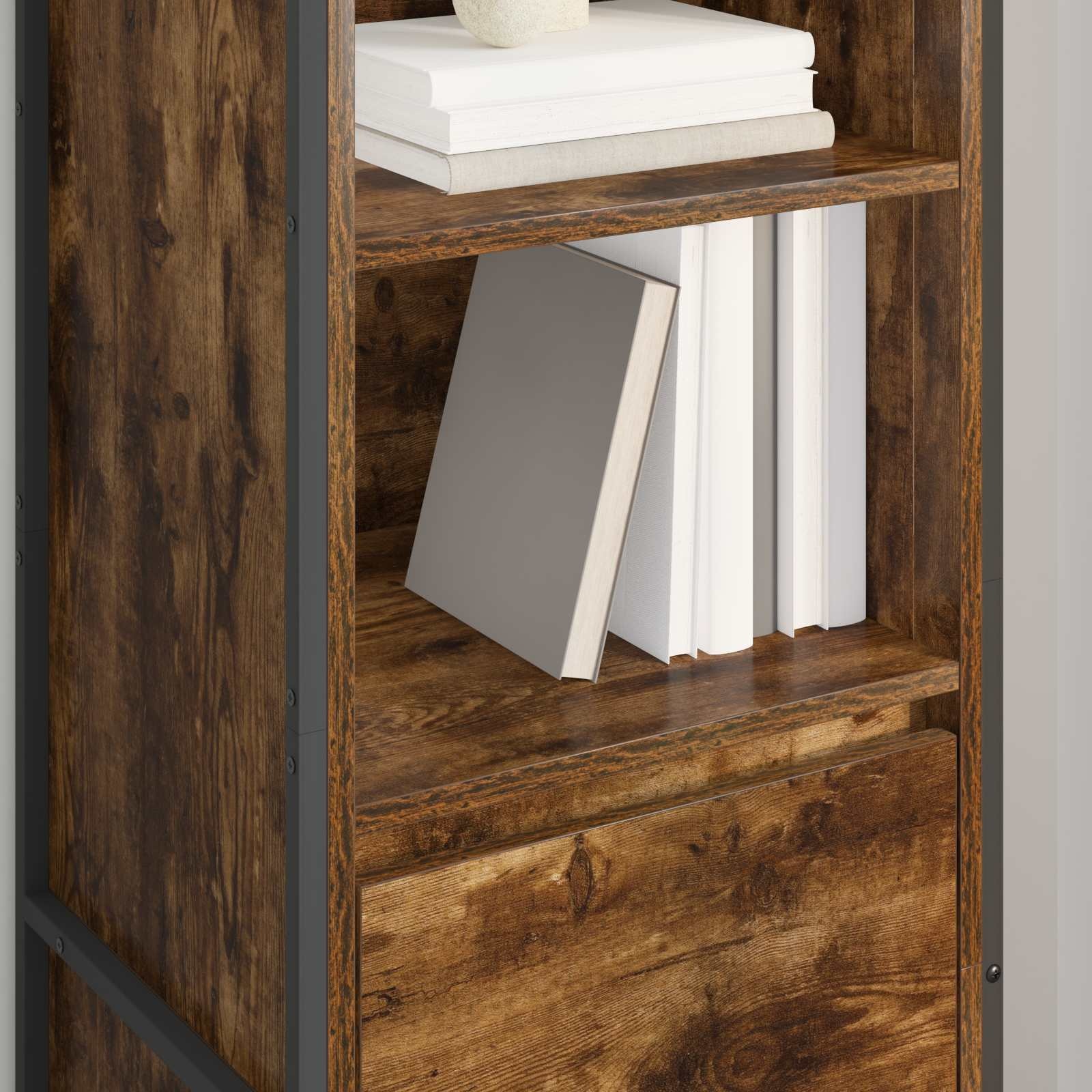 VidaXL Boekenkast met lade Rook Eik 43 x 36 x 150.5 cm Bewerkt hout