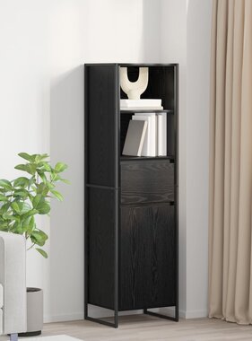VidaXL Boekenkast met lade Zwart Eiken 43 x 36 x 150.5 cm Bewerkt hout