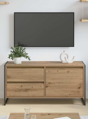 VidaXL TV-kast Ambachtelijk eiken 100 x 36 x 49.5 cm Bewerkt hout