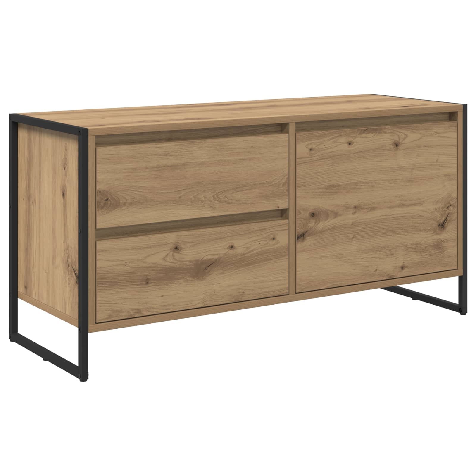 VidaXL TV-kast Ambachtelijk eiken 100 x 36 x 49.5 cm Bewerkt hout