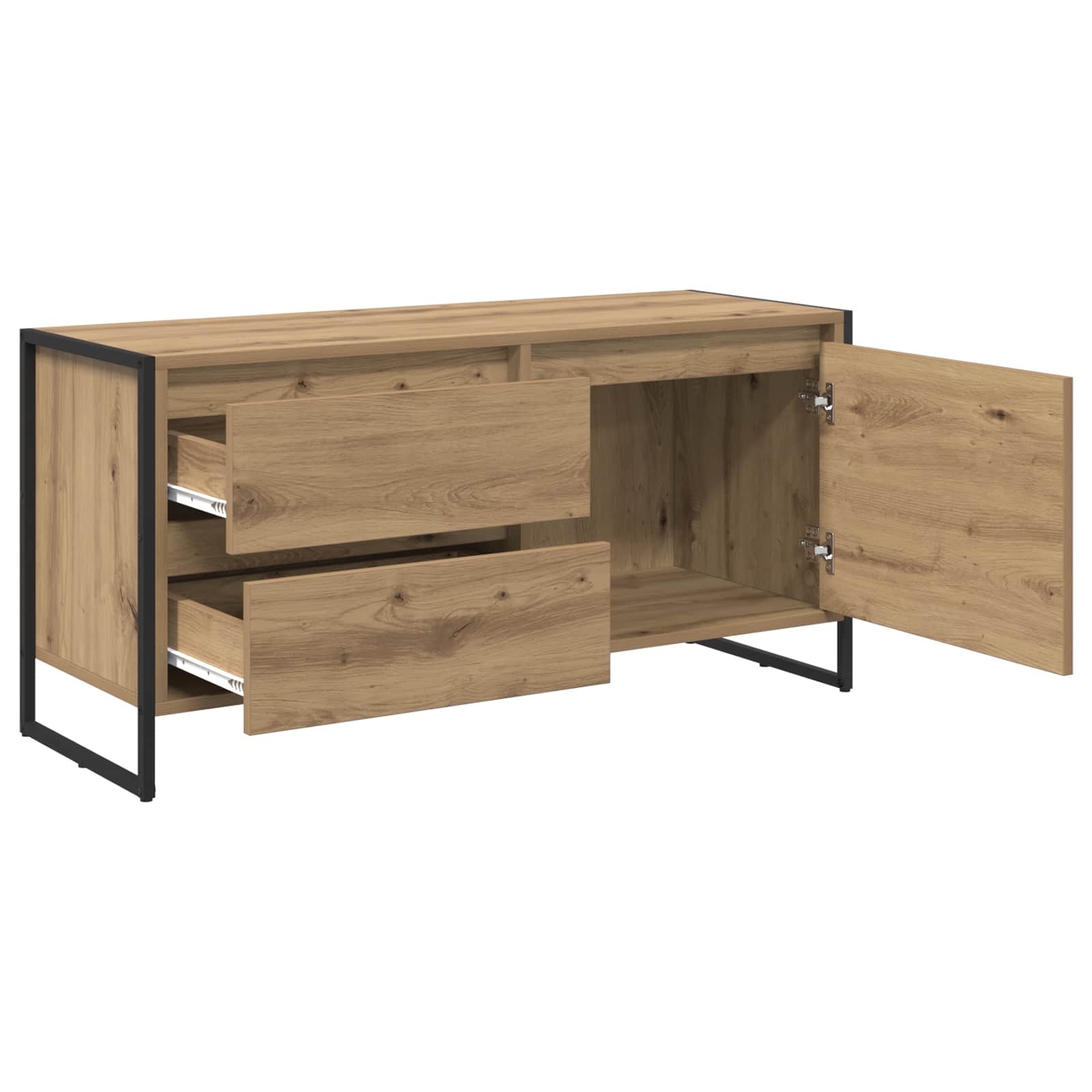 VidaXL TV-kast Ambachtelijk eiken 100 x 36 x 49.5 cm Bewerkt hout