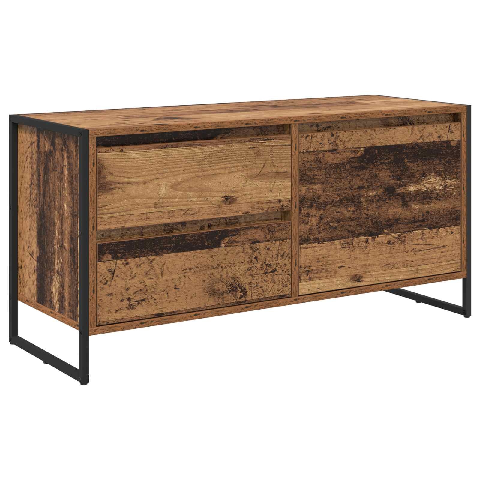 VidaXL TV-kast met lade Oud Hout 100 x 36 x 49.5 cm Bewerkt hout