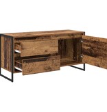 VidaXL TV-kast met lade Oud Hout 100 x 36 x 49.5 cm Bewerkt hout