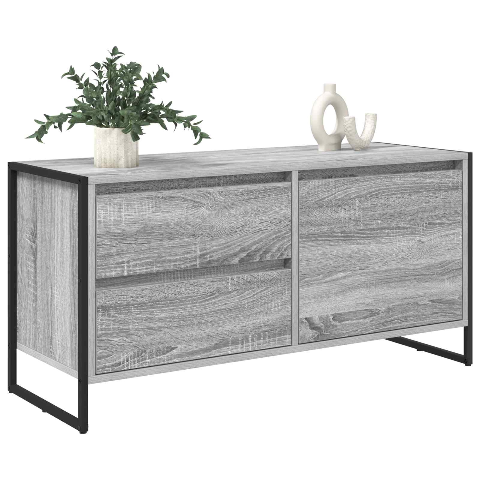 VidaXL TV-kast met lade Grijs Sonoma 100 x 36 x 49.5 cm Bewerkt hout