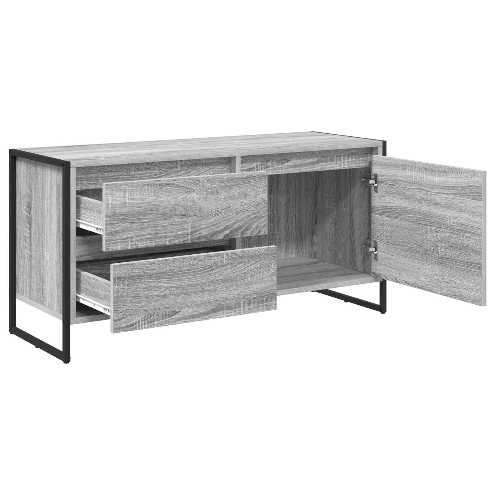 VidaXL TV-kast met lade Grijs Sonoma 100 x 36 x 49.5 cm Bewerkt hout