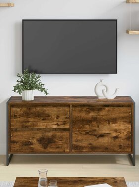 VidaXL TV-kast met lade Rook Eik 100 x 36 x 49.5 cm Bewerkt hout