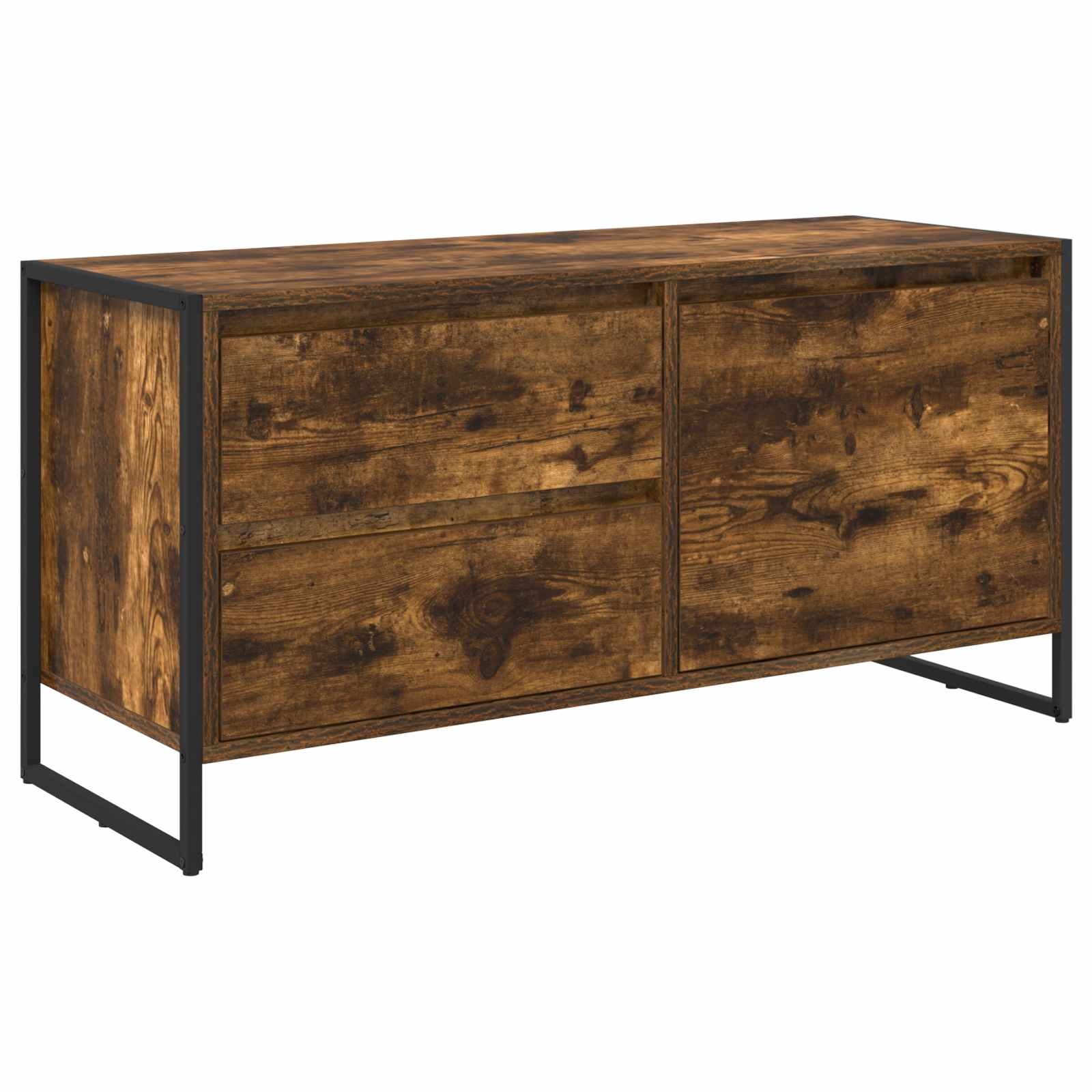 VidaXL TV-kast met lade Rook Eik 100 x 36 x 49.5 cm Bewerkt hout
