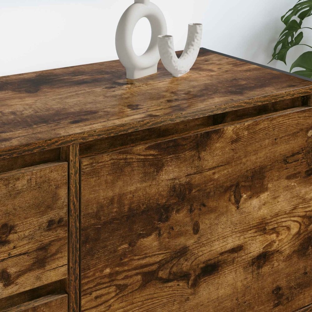 VidaXL TV-kast met lade Rook Eik 100 x 36 x 49.5 cm Bewerkt hout