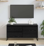VidaXL TV-kast met lade Zwart Eiken 100 x 36 x 49.5 cm Bewerkt hout