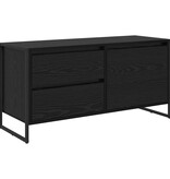 VidaXL TV-kast met lade Zwart Eiken 100 x 36 x 49.5 cm Bewerkt hout