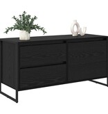 VidaXL TV-kast met lade Zwart Eiken 100 x 36 x 49.5 cm Bewerkt hout