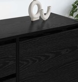 VidaXL TV-kast met lade Zwart Eiken 100 x 36 x 49.5 cm Bewerkt hout