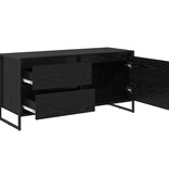 VidaXL TV-kast met lade Zwart Eiken 100 x 36 x 49.5 cm Bewerkt hout