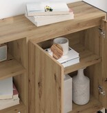 VidaXL Bijzetkast Ambachtelijk eiken 96.5 x 30 x 75 cm Bewerkt hout