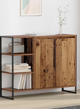 VidaXL Bijzetkast Oud Hout 96.5 x 30 x 75 cm Bewerkt hout