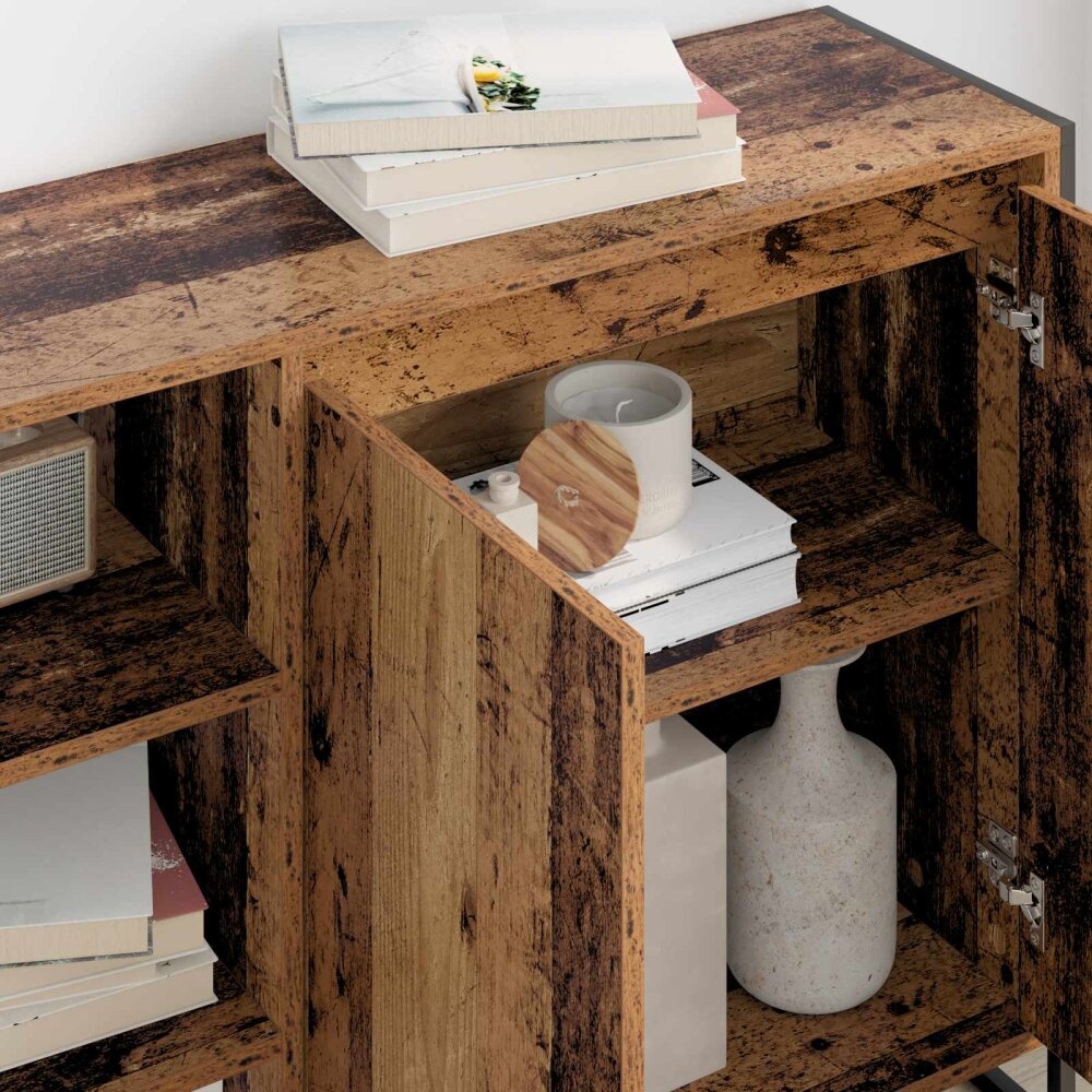 VidaXL Bijzetkast Oud Hout 96.5 x 30 x 75 cm Bewerkt hout