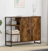 VidaXL Bijzetkast Rook Eik 96.5 x 30 x 75 cm Bewerkt hout