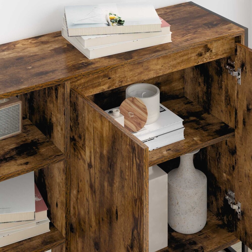 VidaXL Bijzetkast Rook Eik 96.5 x 30 x 75 cm Bewerkt hout