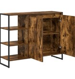 VidaXL Bijzetkast Rook Eik 96.5 x 30 x 75 cm Bewerkt hout