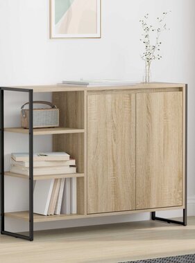 VidaXL Bijzetkast Sonoma 96.5 x 30 x 75 cm Bewerkt hout