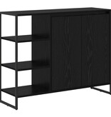 VidaXL Bijzetkast Zwart Eiken 96.5 x 30 x 75 cm Bewerkt hout