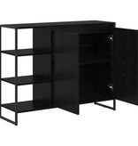 VidaXL Bijzetkast Zwart Eiken 96.5 x 30 x 75 cm Bewerkt hout