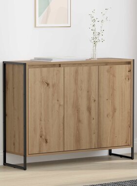 VidaXL Bijzetkast Ambachtelijk eiken 96,5 x 30 x 75 cm Bewerkt hout