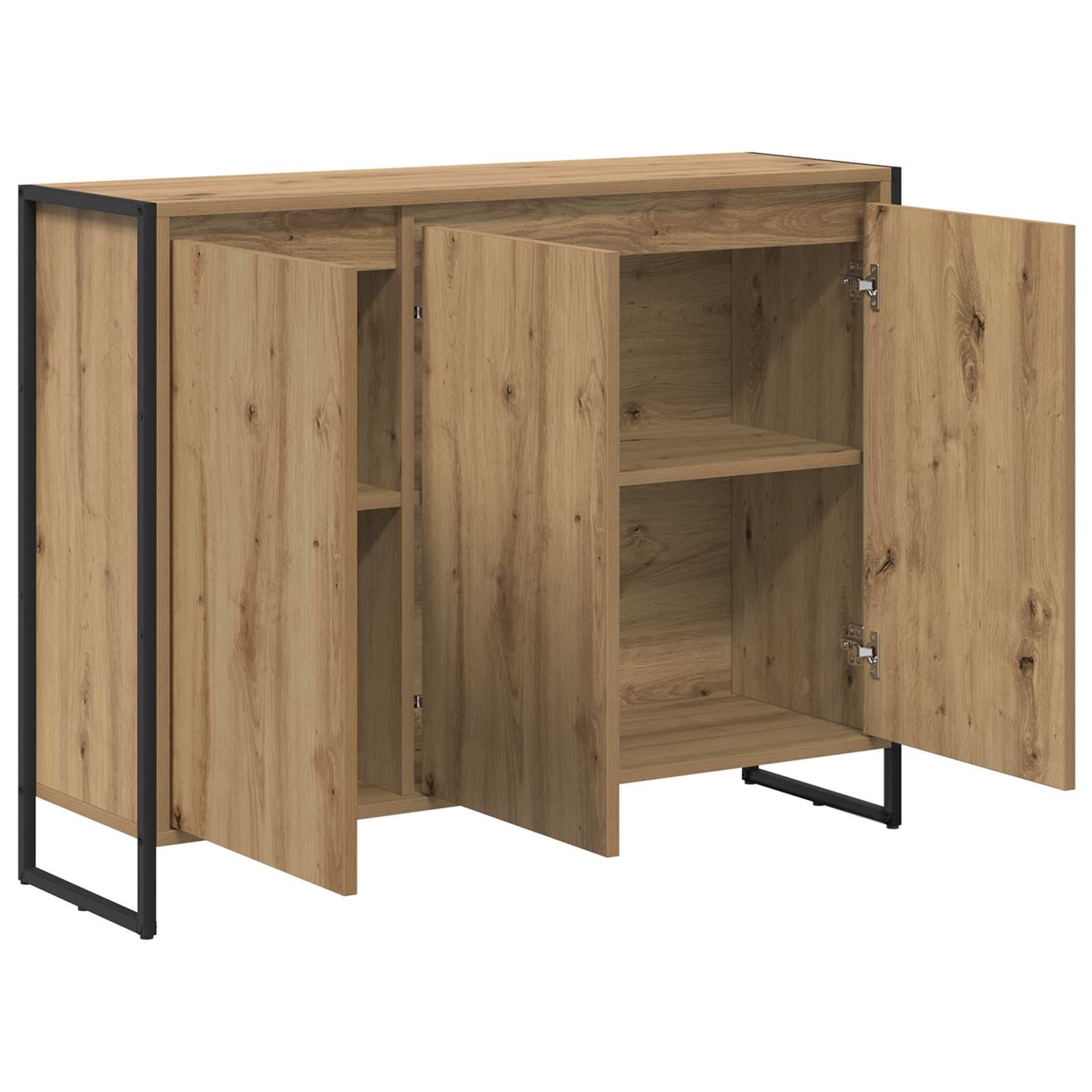 VidaXL Bijzetkast Ambachtelijk eiken 96,5 x 30 x 75 cm Bewerkt hout