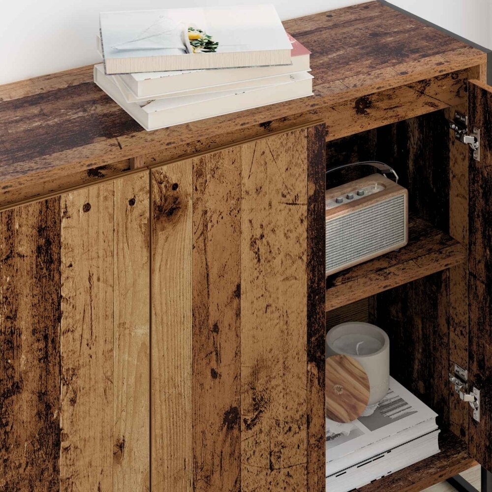 VidaXL Bijzetkast Oud Hout 96,5 x 30 x 75 cm Bewerkt hout