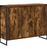 VidaXL Bijzetkast Rook Eik 96,5 x 30 x 75 cm Bewerkt hout