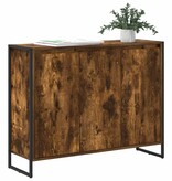 VidaXL Bijzetkast Rook Eik 96,5 x 30 x 75 cm Bewerkt hout