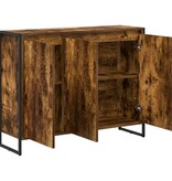 VidaXL Bijzetkast Rook Eik 96,5 x 30 x 75 cm Bewerkt hout