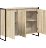 VidaXL Bijzetkast Sonoma 96,5 x 30 x 75 cm Bewerkt hout