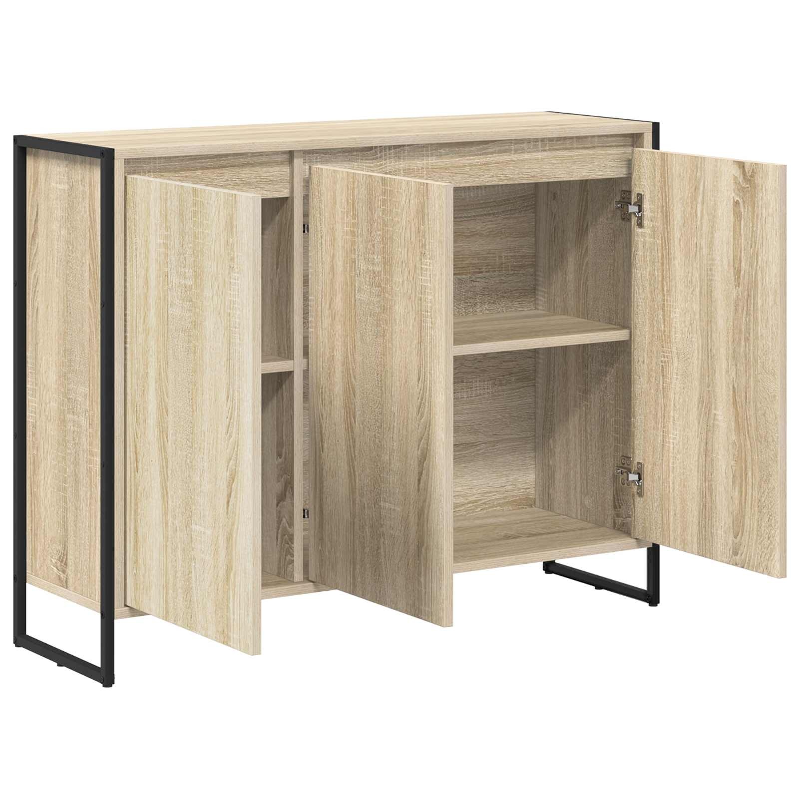 VidaXL Bijzetkast Sonoma 96,5 x 30 x 75 cm Bewerkt hout