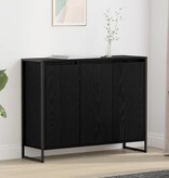 VidaXL Bijzetkast Zwart Eiken 96,5 x 30 x 75 cm Bewerkt hout