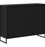 VidaXL Bijzetkast Zwart Eiken 96,5 x 30 x 75 cm Bewerkt hout