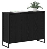 VidaXL Bijzetkast Zwart Eiken 96,5 x 30 x 75 cm Bewerkt hout