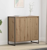 VidaXL Bijzetkast Ambachtelijk eiken 79 x 36 x 75 cm Bewerkt hout