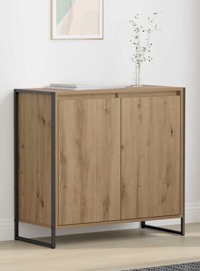 VidaXL Bijzetkast Ambachtelijk eiken 79 x 36 x 75 cm Bewerkt hout