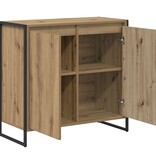 VidaXL Bijzetkast Ambachtelijk eiken 79 x 36 x 75 cm Bewerkt hout