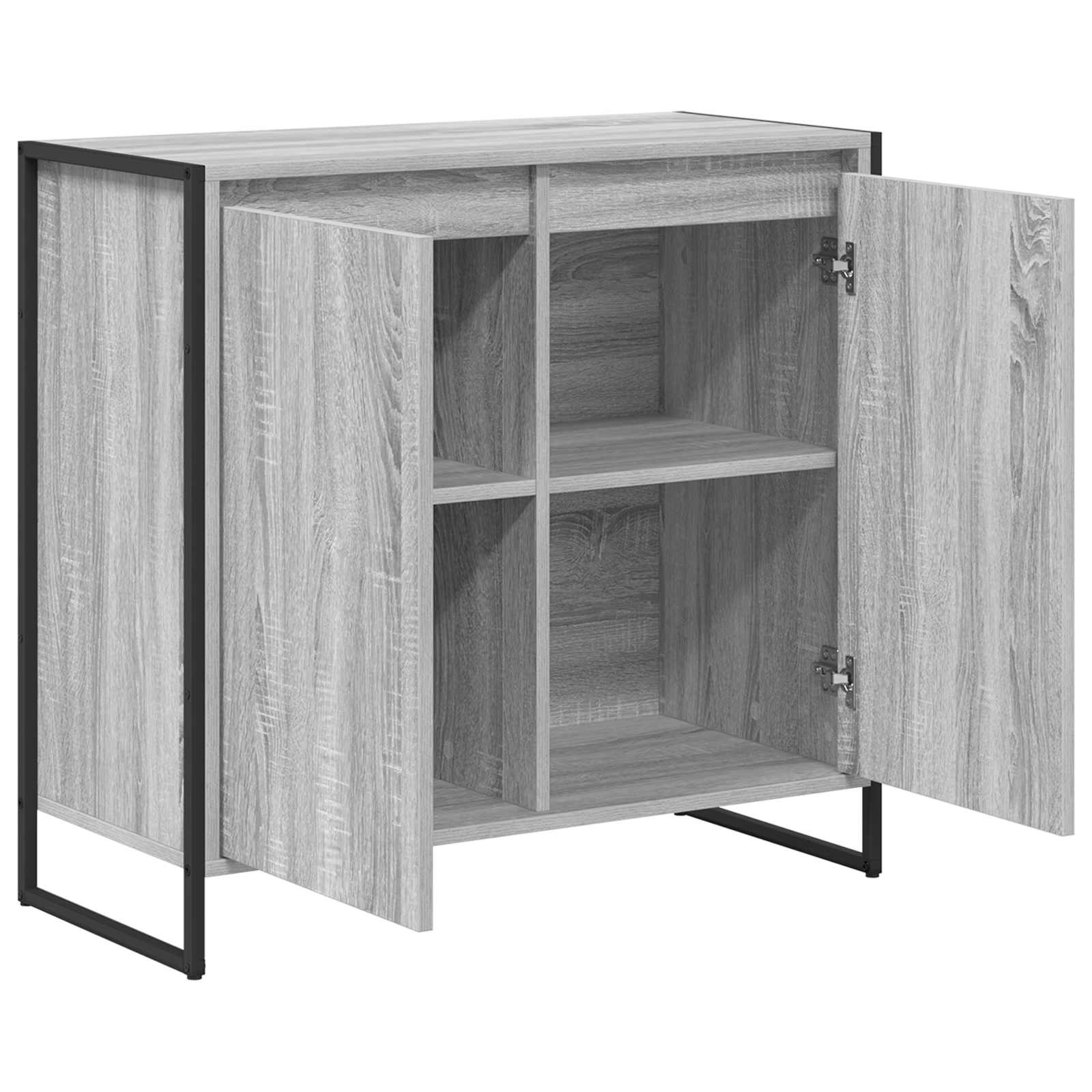 VidaXL Bijzetkast Grijs Sonoma 79 x 36 x 75 cm Bewerkt hout