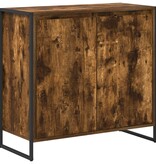 VidaXL Bijzetkast Rook Eik 79 x 36 x 75 cm Bewerkt hout