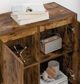 VidaXL Bijzetkast Rook Eik 79 x 36 x 75 cm Bewerkt hout