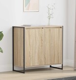 VidaXL Bijzetkast Sonoma 79 x 36 x 75 cm Bewerkt hout