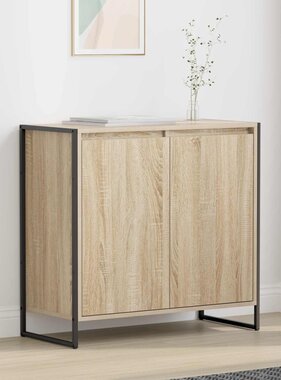 VidaXL Bijzetkast Sonoma 79 x 36 x 75 cm Bewerkt hout