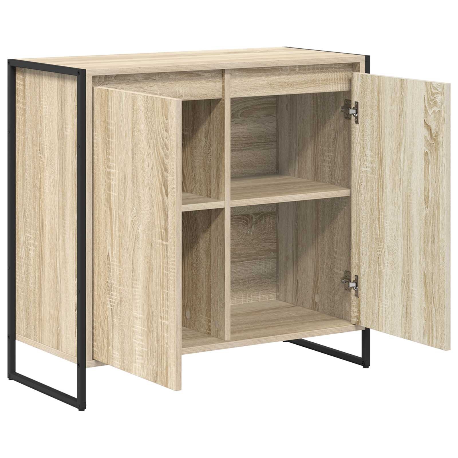 VidaXL Bijzetkast Sonoma 79 x 36 x 75 cm Bewerkt hout