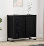 VidaXL Bijzetkast Zwart Eiken 79 x 36 x 75 cm Bewerkt hout